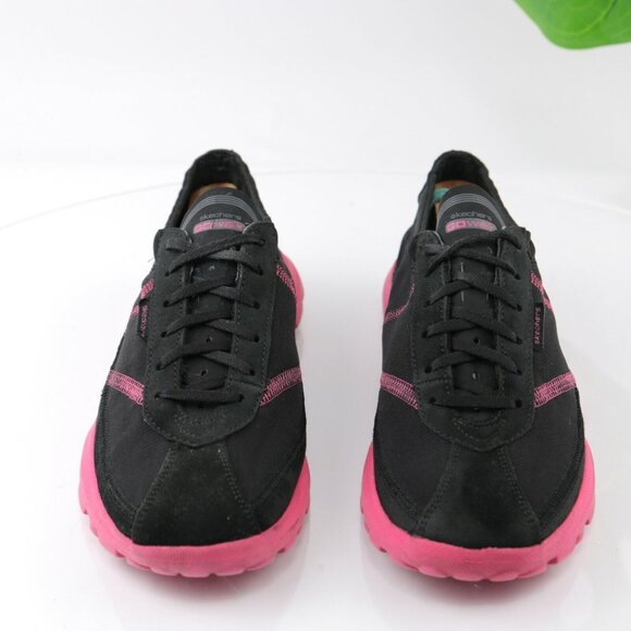 Skechers Womens Go Walk Nice Sneaker Size 7 Black Pink Active Shoe Comfy Casual - Picture 4 of 12